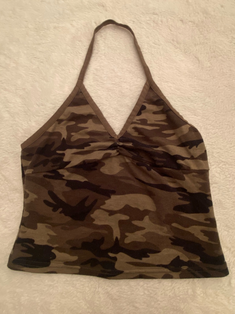 Women’s Camouflage Halter Tank Top - Olive Camo